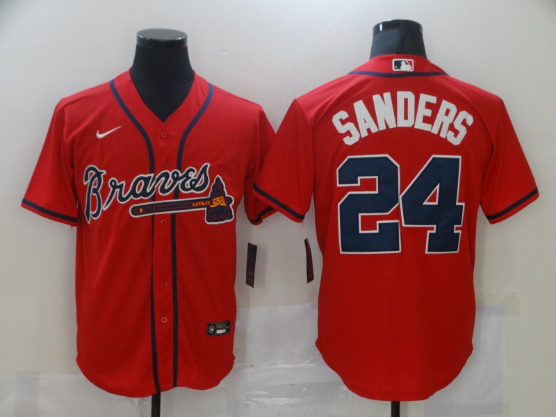 Men's Atlanta Braves Deion Sanders #24 Red Jersey